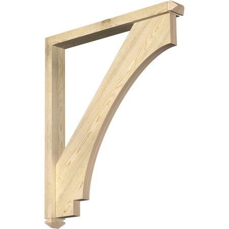 Ekena Millwork Imperial Arts and Crafts Rough Sawn Bracket w/ Offset Brace, Douglas Fir, 4"W x 34"D x 40"H BKT0402X34X40IMP03RDF